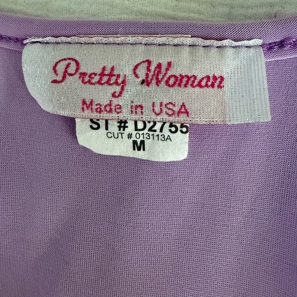 Pretty Woman Lavender Tiered Ruffle Sleeveless Dress Made in USA M 🪻 - Picture 2 of 9